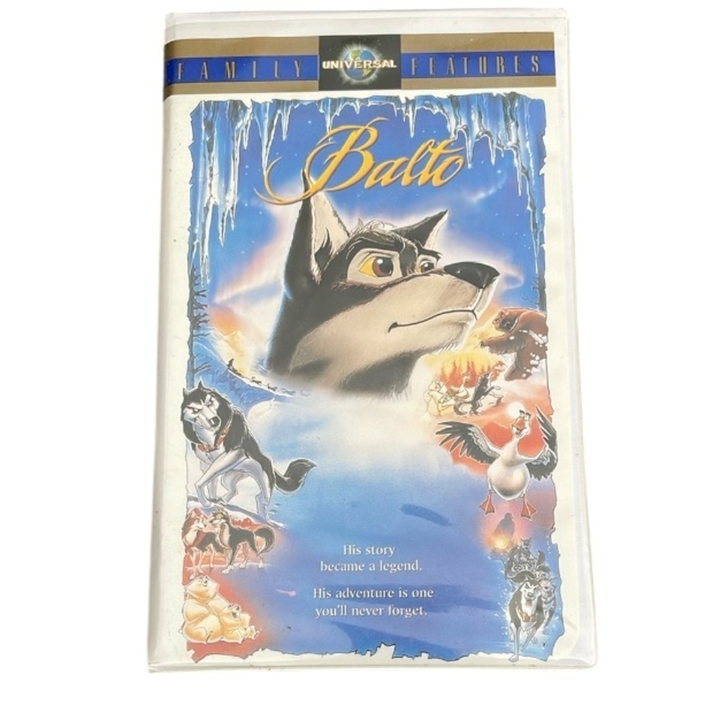 6/$25 Vintage VHS Balto Animation Movie 1995 Universal Kevin Bacon Phil Collin’s